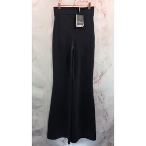 Chiara Boni Pants Womens 8 Black High Rise Flare Venusette Nero Venus NEW